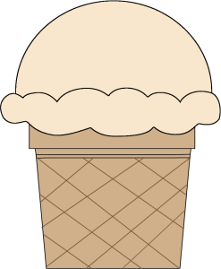 Vanilla ice cream cone clip art image