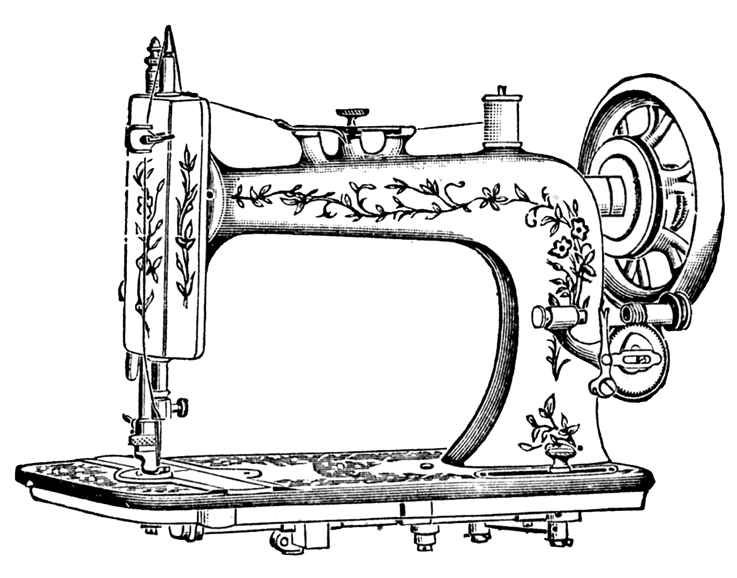 Antique clip art pretty white sewing machine the graphics fairy