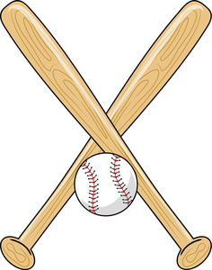 Baseball bat softball bats crossed clipart