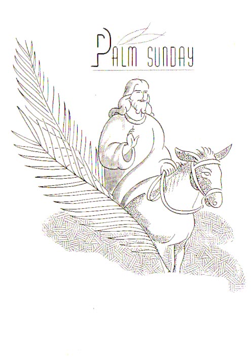 Beautiful palm sunday coloring pages and clip art pictures 3