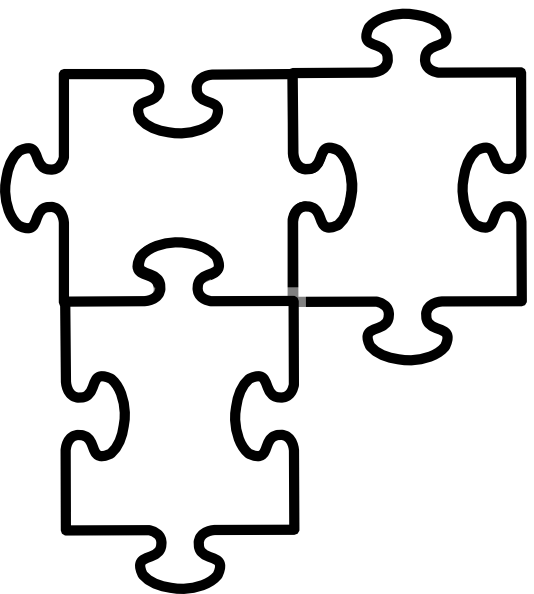 Black and white puzzle clipart kid 2