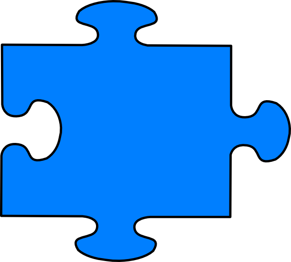 Blue puzzle clip art at vector clip art