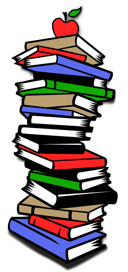 Cartoon stack of books clipart