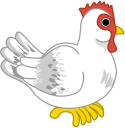 Chicken grey chick clipart 2