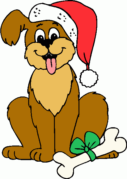 Christmas dogs clipart dog bone