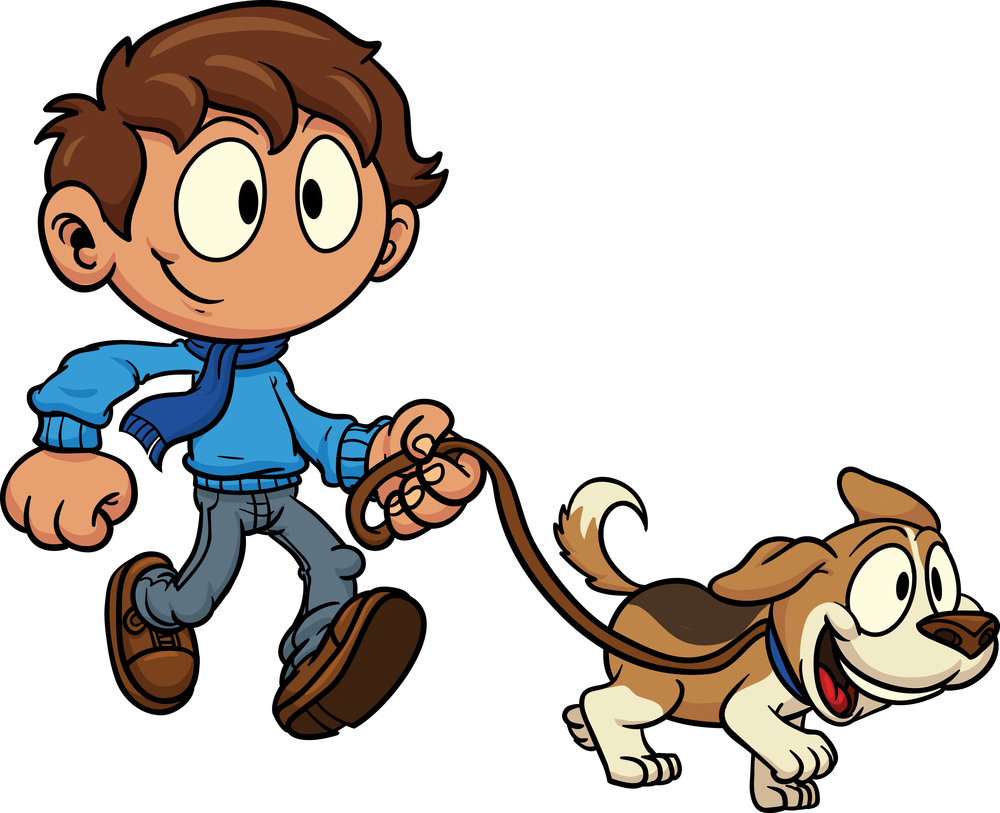 Clip art man walking dogs clipart kid
