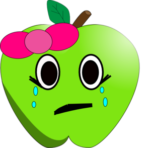 Crying apple clip art at vector clip art