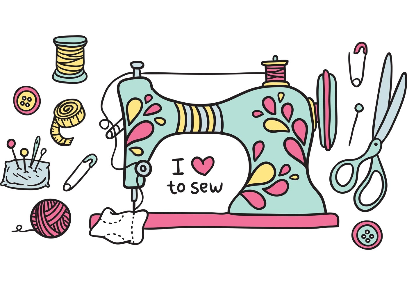 Free Clipart Sewing Machine – Clipartix