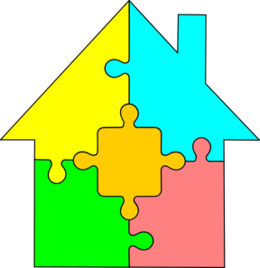 House puzzle clip art at vector clip art