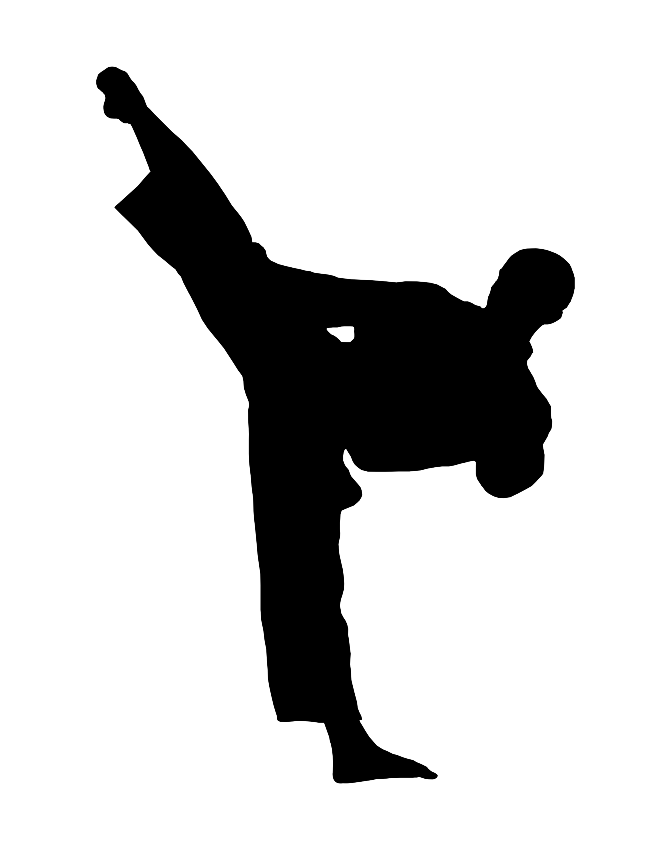 Karate kick clipart