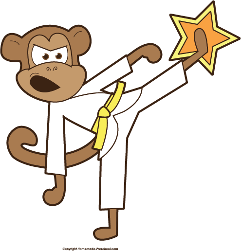 Karate monkey clipart image