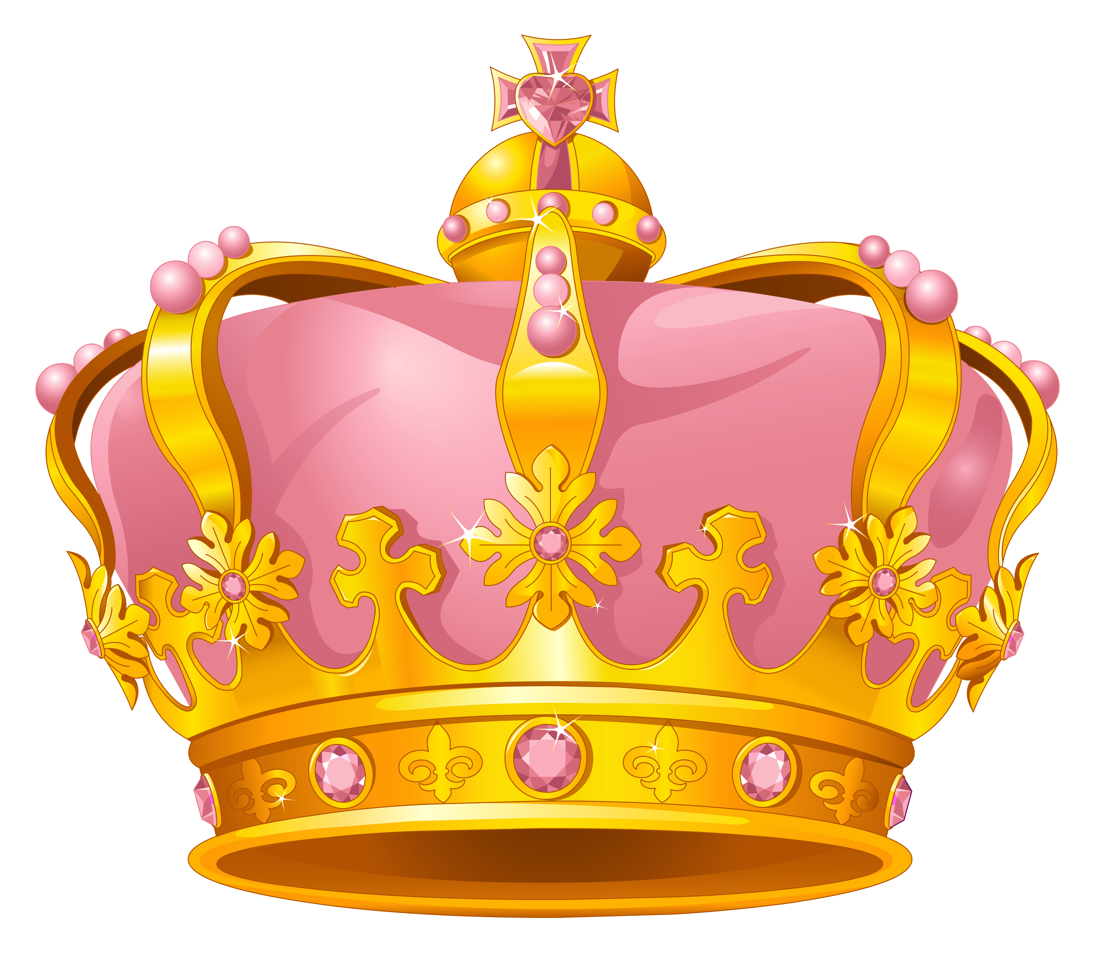 Pink and gold crown clipart kid