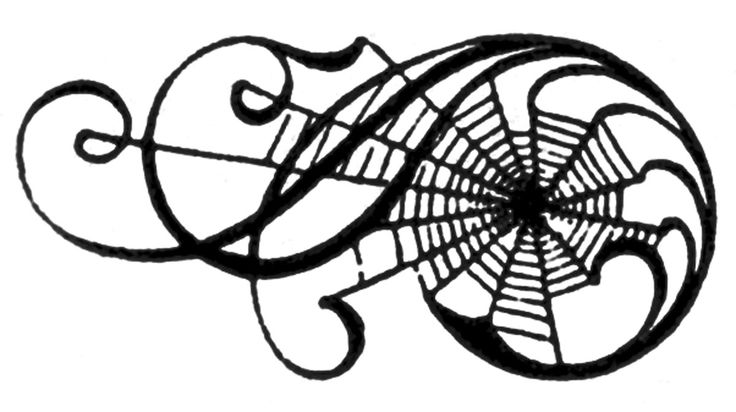 Spider web vintage halloween clip art awesome spiderweb scrolls