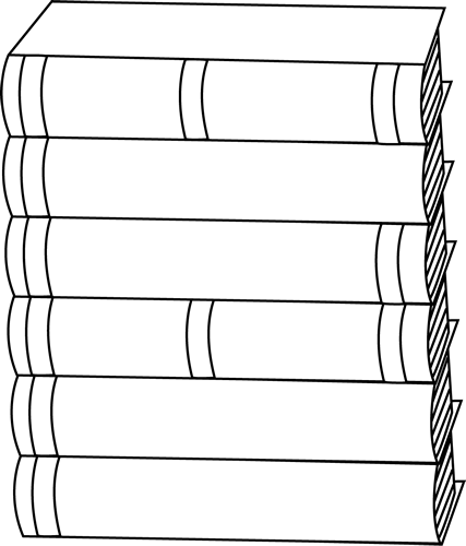Stack of books black and white clipart kid 3