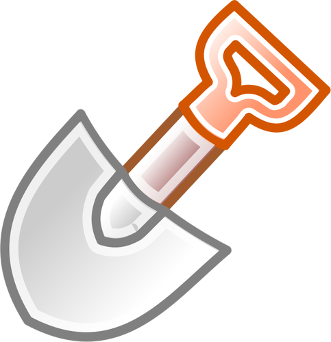 Vector clip art of shovel with red handle vectors