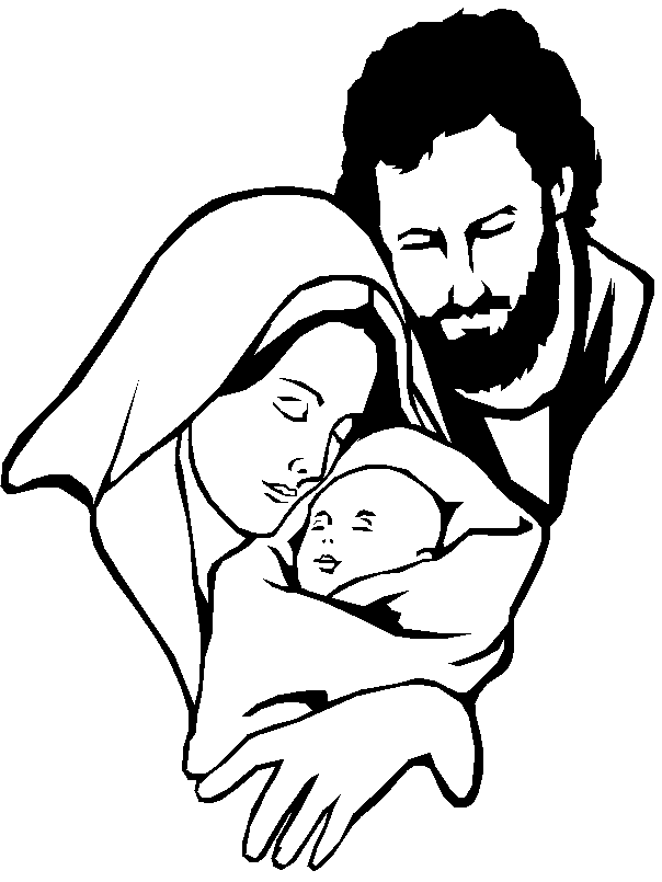 Baby jesus black and white clipart 2