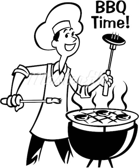 Black family cookout clipart