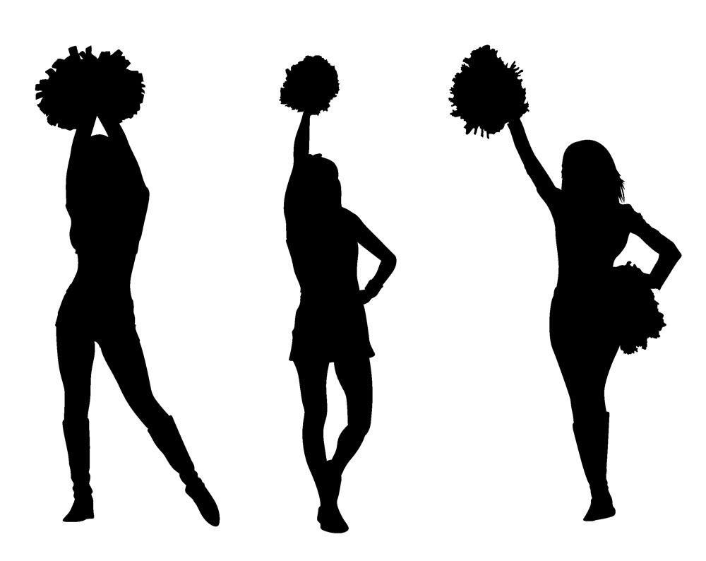 Cheerleading cheerleader silhouette clipart