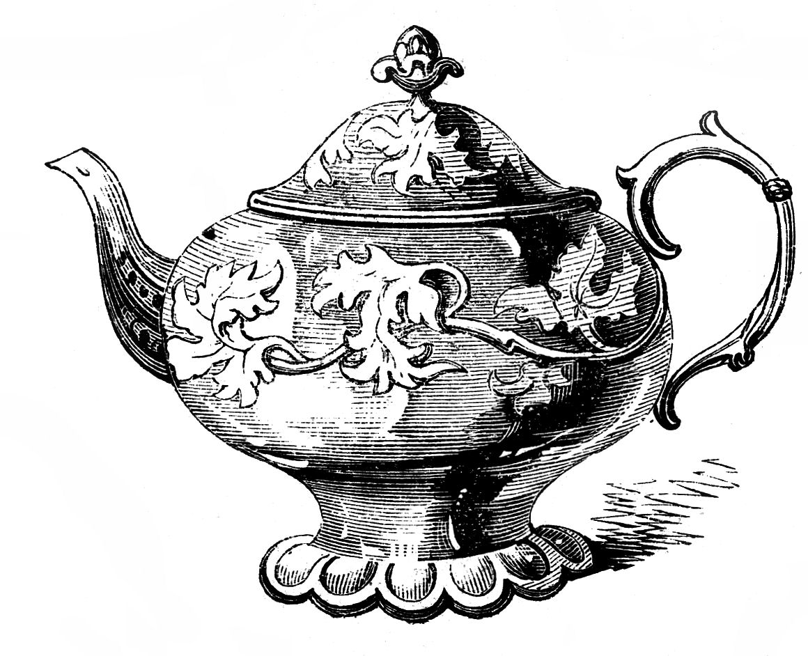 Free vintage clip art 2 ornate teapots the graphics fairy 3