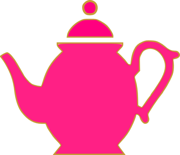 Pink and green teapot clipart 2