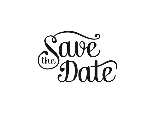 Save the date black and white clipart 3
