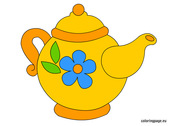 Teapot clip art coloring page – Clipartix