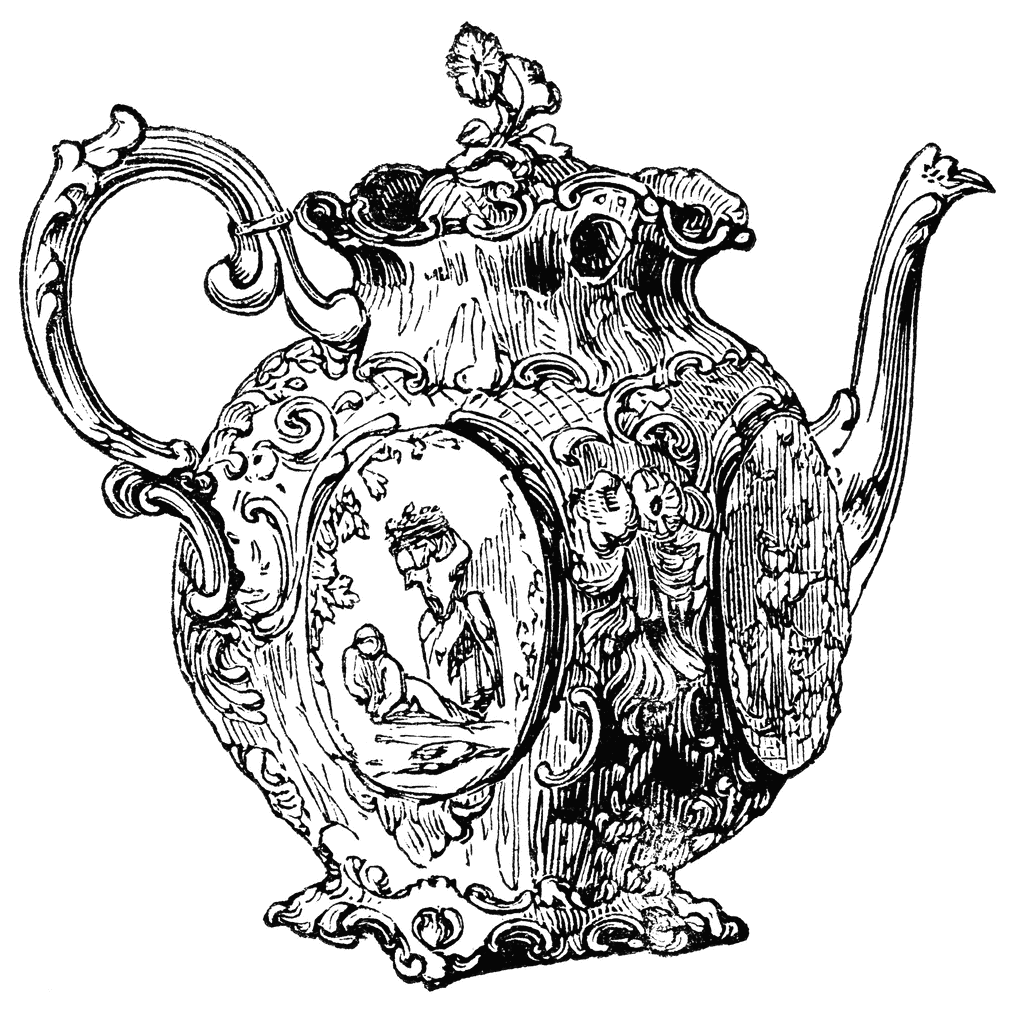 Victorian teapot clipart 5