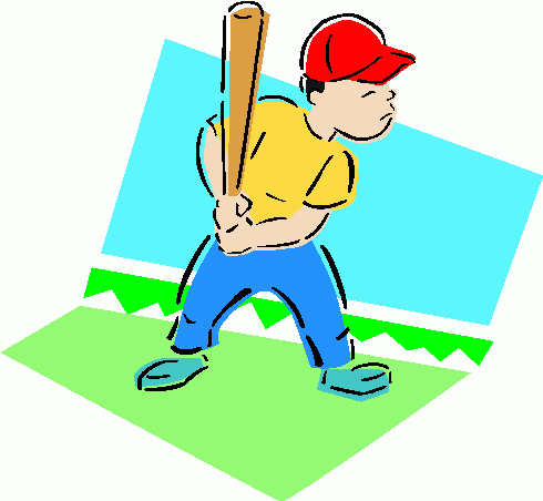 Baseball player playing baseball clipart 3