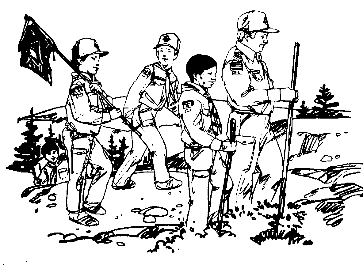 Boy scout hiking clipart 4