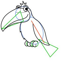 Cartoon toucan step by drawing lesson 3