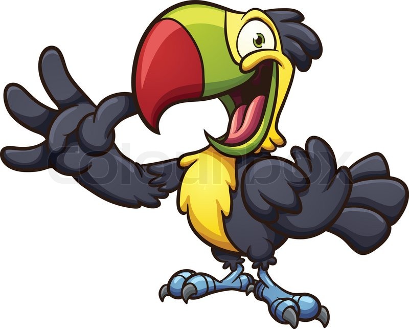 Cartoon toucan toucan cartoon illustration vector colour