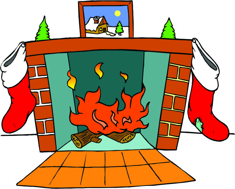 Christmas fireplace clipart - Clipartix