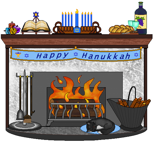 Fireplace clip art hanukkah challah bread