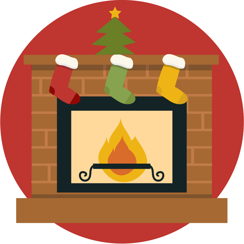Free cute christmas fireplace clip art