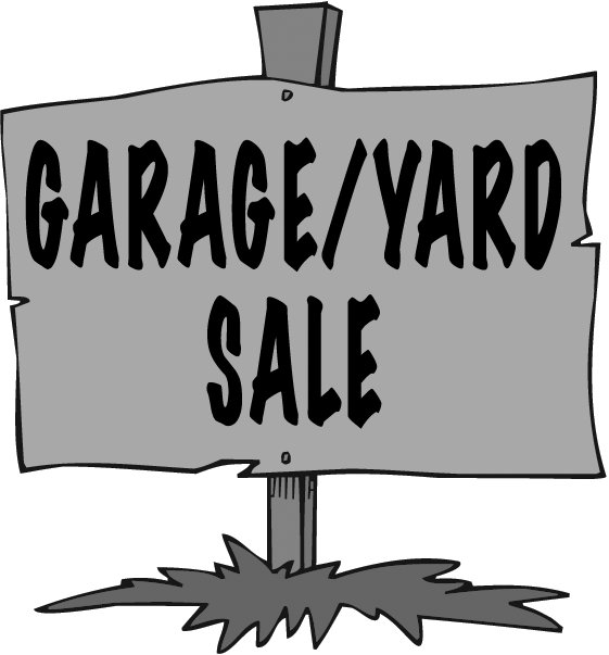 yard sale clip art black and white