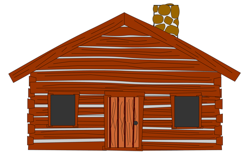 Log cabin cartoon clipart