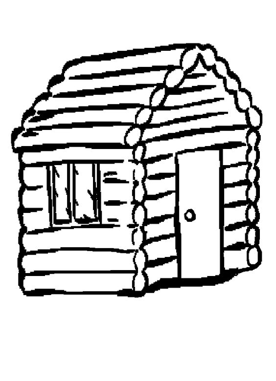 Log cabin coloring page free clipart images