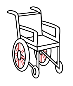 Pushing wheelchair clipart image 3
