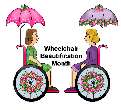 Wheelchair beautification month clip art