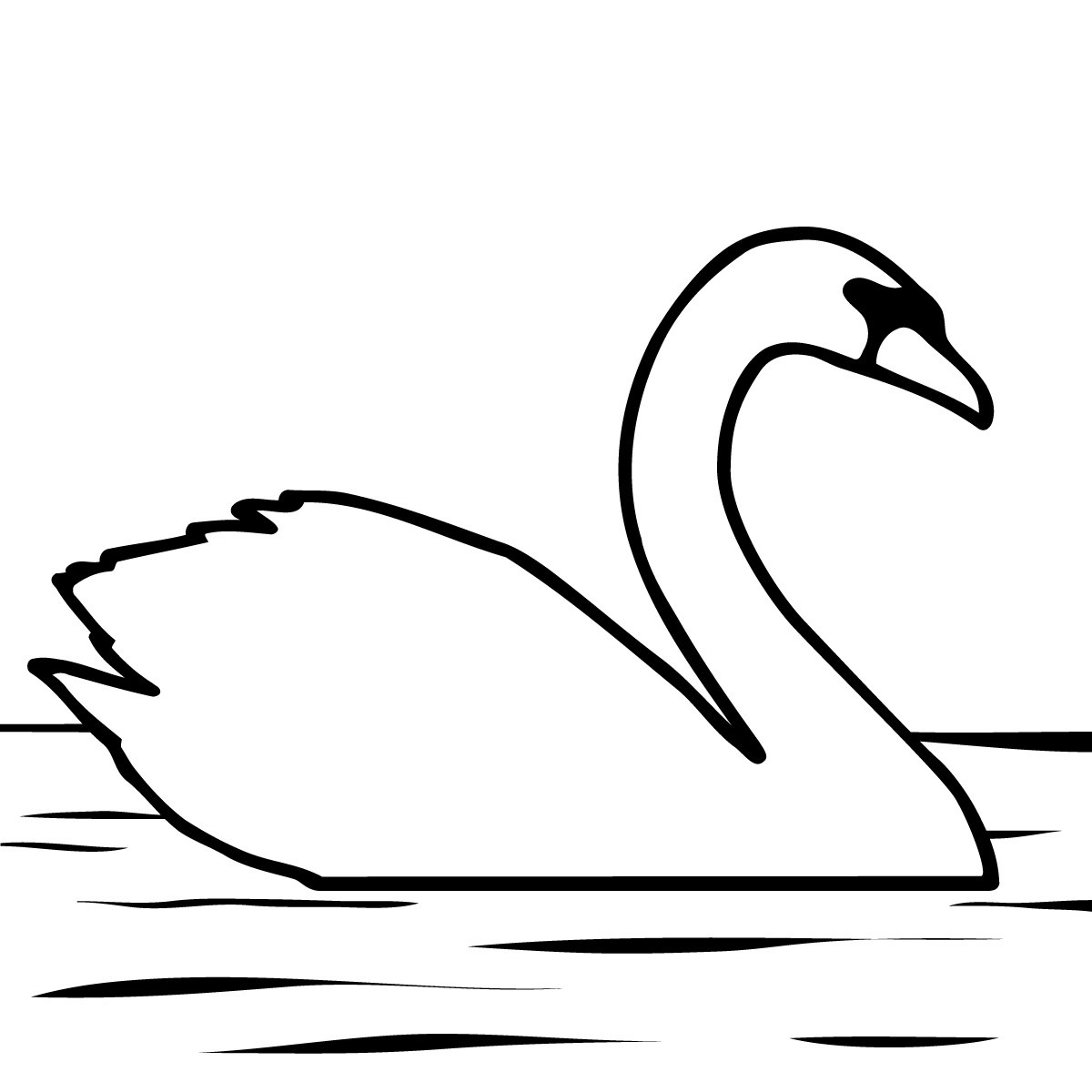 Clip art black and white swan clipart 2