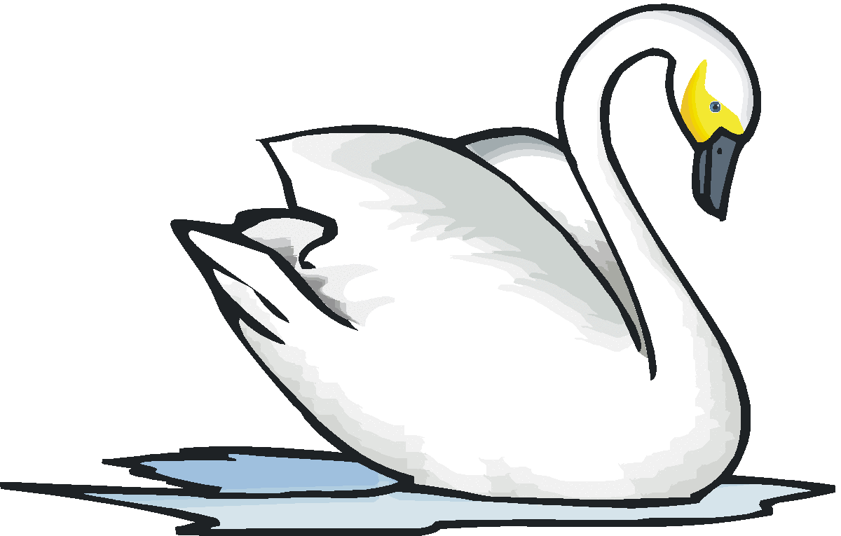 Clip art black and white swan clipart