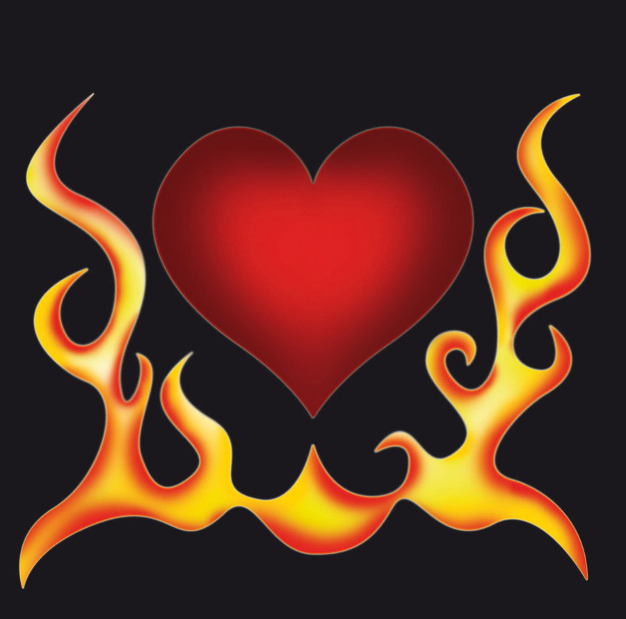 Heart with flames color by pinno on deviantart clipart