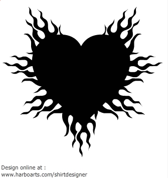 Heart with flames download heart in flames vector graphic clipart