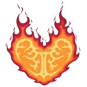 Heart with flames flaming heart tattoo clip art