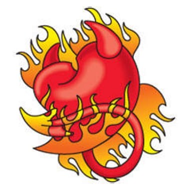Heart with flames heart tattoo with flames clipart