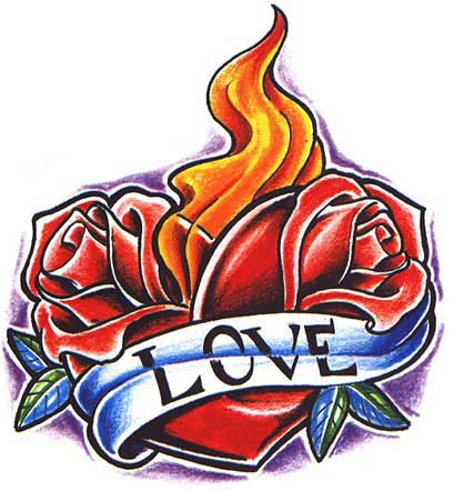 Heart with flames heart tattoos love and sacred tattoo designs cliparts