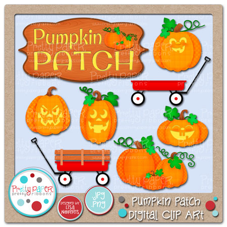 Pumpkin patch digital clip art images included group