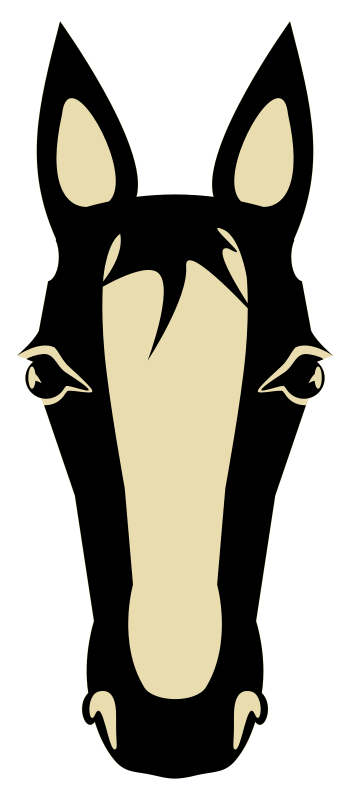 Silhouette horse head clipart image 2