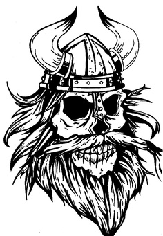 Skull with beard clipart