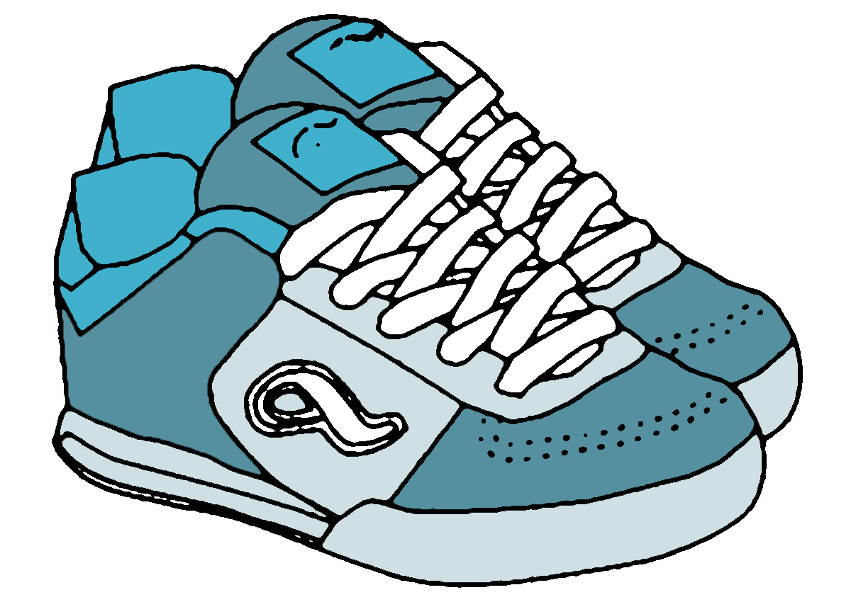 Sneaker tennis shoes clipart black and white free 2